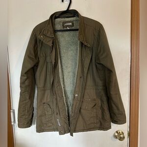 Women's Horny Toad Army Green Ghostwriter Utility Jacket Large Sherpa Lined